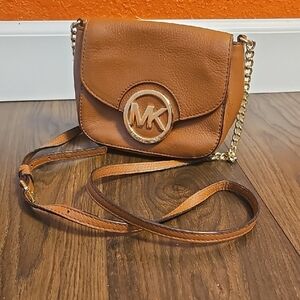 Michael Kors Tan Crossbody Bag with Gold Accents